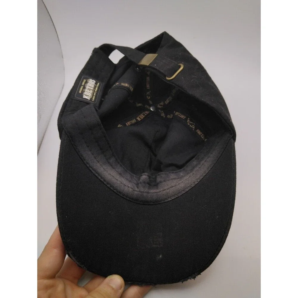 KBETHOS Y2K Rhinestone Embroidered Hat Black/Grey/Red Distressed Cap Vintage